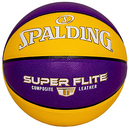 Мяч баск. SPALDING Super Flite 76930z, р.7, синт. кожа (композит), желто-фиолетовый