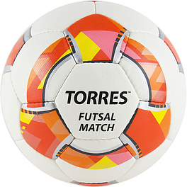 СЦ*Мяч футзал. TORRES Futsal Match, FS32064, р.4, 32 панели. PU, 4 подкл. слоя, бело-красный