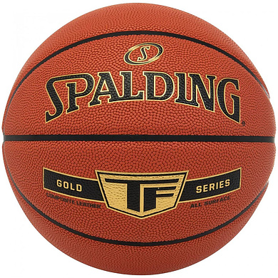 Мяч баск. SPALDING Gold TF 76858z, р.6, композит (микрофибра), коричнево-черный