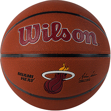 Мяч баск. WILSON NBA Miami Heat, WTB3100XBMIA р.7, синт.кожа (композит), коричнево-красный